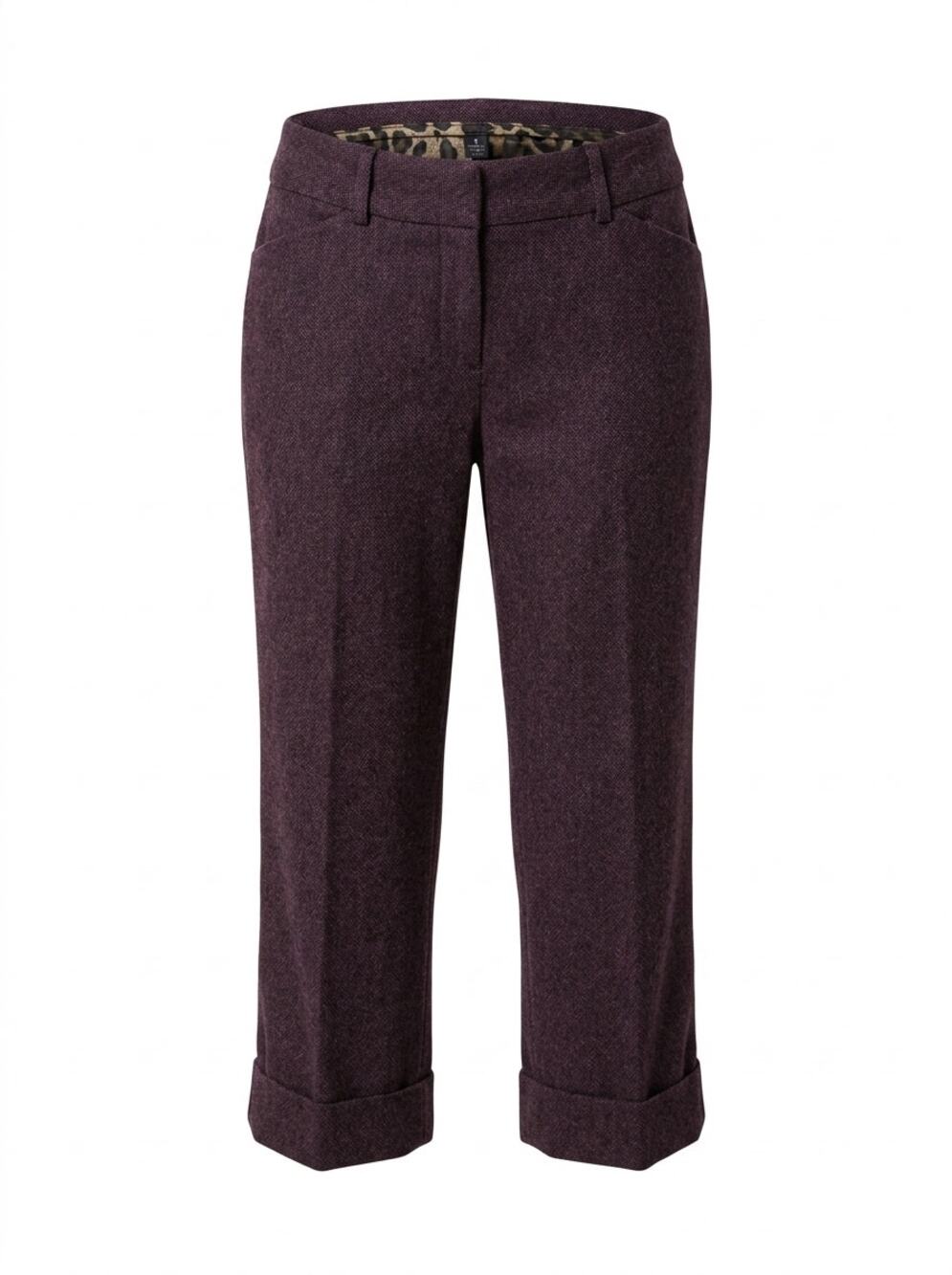 Express Design Studio Editor Wool Blend Purple Cropped Pants Women Size 4